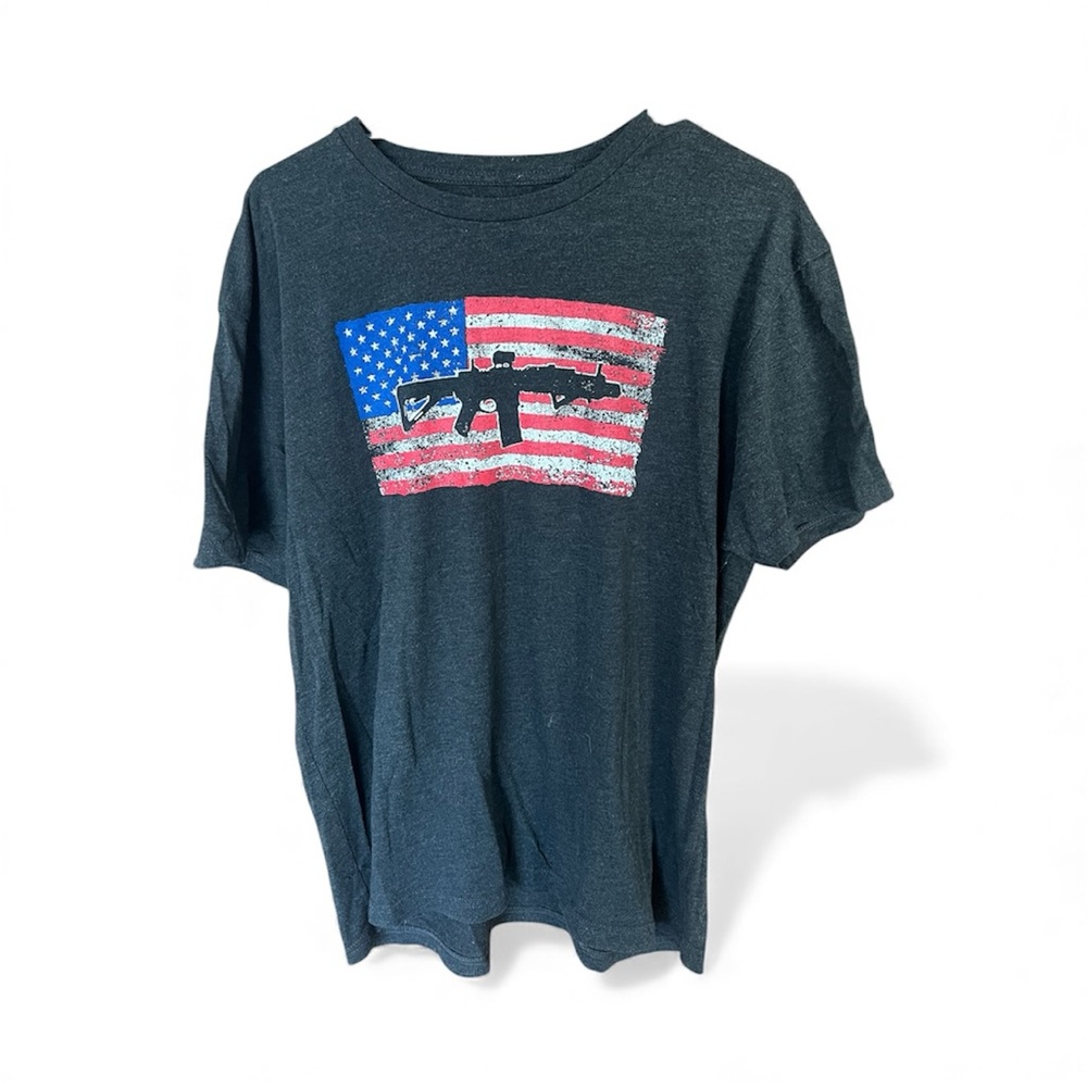 Mens Graphic Tee with American Flag Design